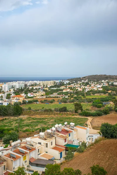 Zicht Stad Protaras Vanaf Top Van Berg Waarop Kerk Van — Stockfoto