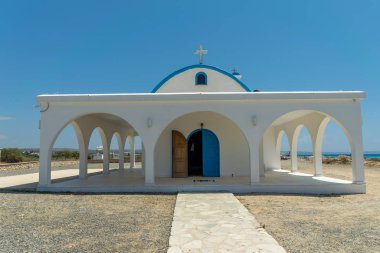 On the seashore is the chapel and cave of Ayia Thekla.
