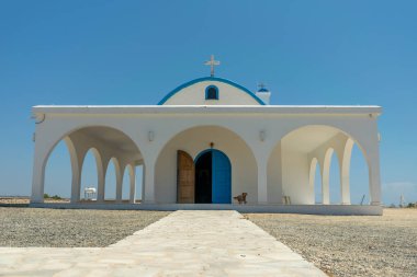 On the seashore is the chapel and cave of Ayia Thekla.