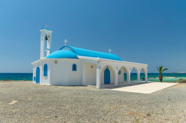 On the seashore is the chapel and cave of Ayia Thekla.