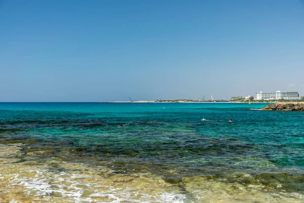 Une Des Plages Les Peuplées Île Chypre Est Nissi Beach — Photo