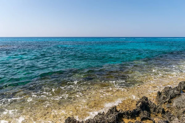 Una Las Playas Más Áridas Isla Chipre Nissi Beach — Foto de Stock