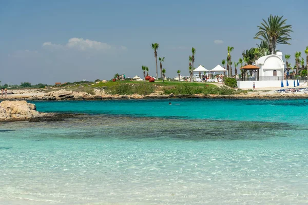 Una Las Playas Más Áridas Isla Chipre Nissi Beach — Foto de Stock