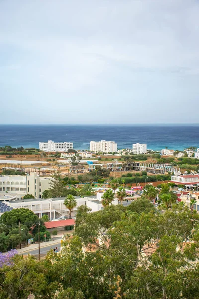 View City Protaras Top Mountain Which Church Prophet Elijah Located — Stock Photo, Image