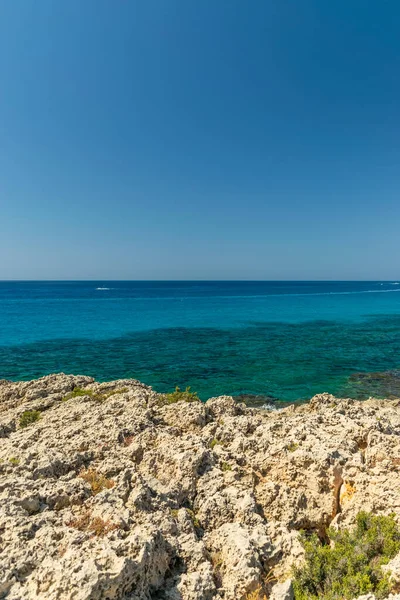 Cyprus Nissi Beach May 2018 Tourists Swim Catamarans Kayaks Popular — 스톡 사진