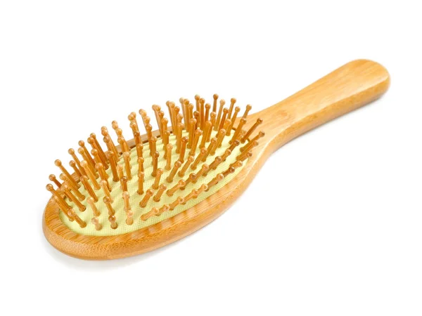 Brosse à cheveux en bois avec épingles en bambou — Photo