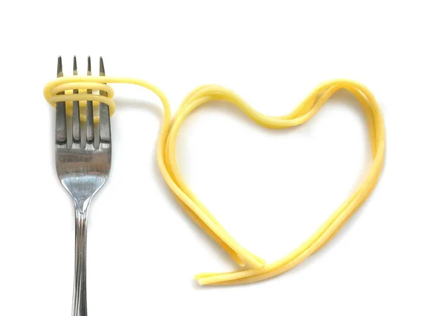 Kalp şeklinde capellini pişmiş spagetti çatalı 