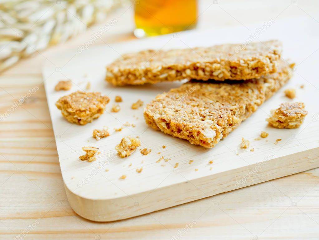 Barras de cereales o flapjacks de avena laminada 2024