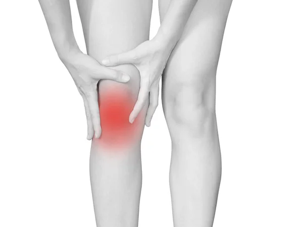 Woman suffering from knee pain — Stock Photo, Image