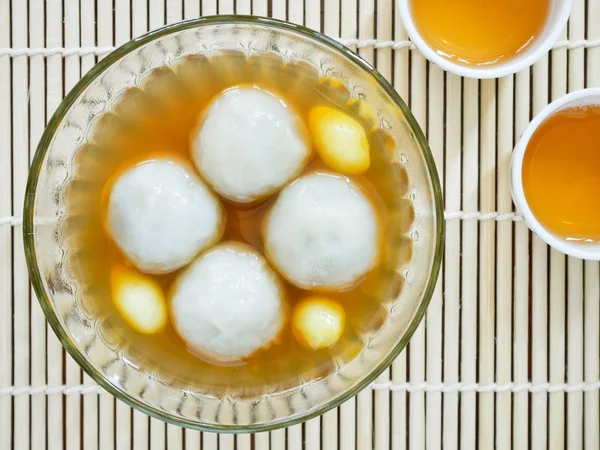 Sweet glutinous rice balls filled with black sesame seeds