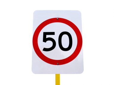 50 hız sınırı işaretiyle (kırpma yolu)