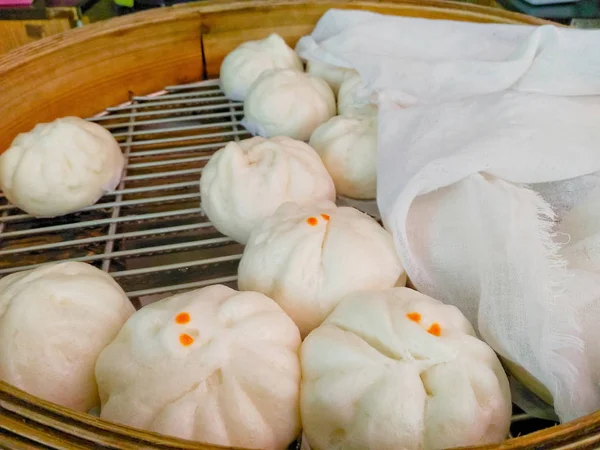Various types of  steamed buns or siopao buns