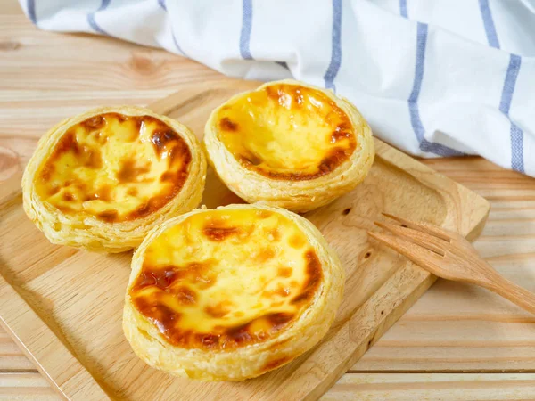 Fresh baked egg tarts or custard tarts (pastel de nata)