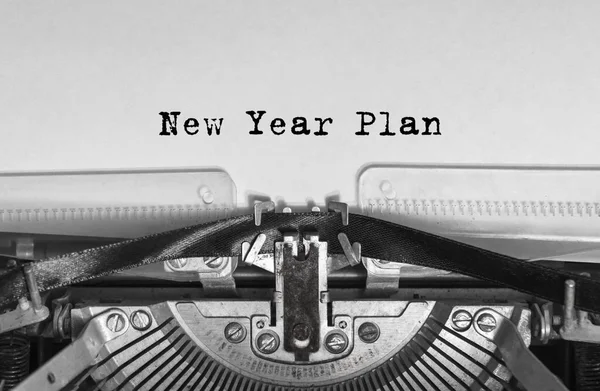 New Year Plan message typed on a vintage typewriter