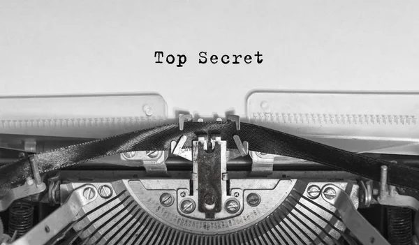 Top Secret Digitou Palavras Uma Máquina Escrever Vintage — Fotografia de Stock