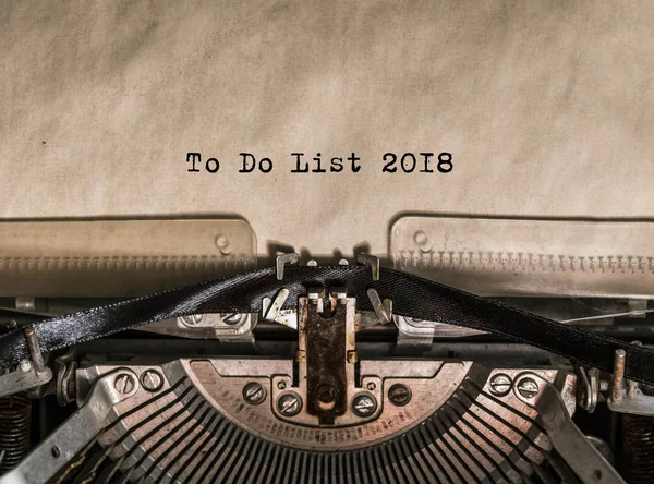 To Do List 2018 typed words on a Vintage Typewriter