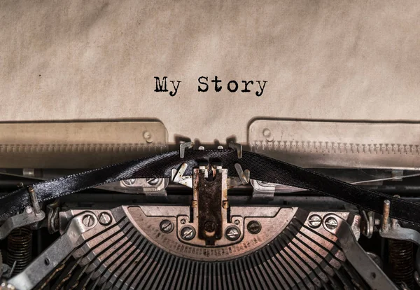 Story Typed Words Vintage Typewriter — Stock Photo, Image