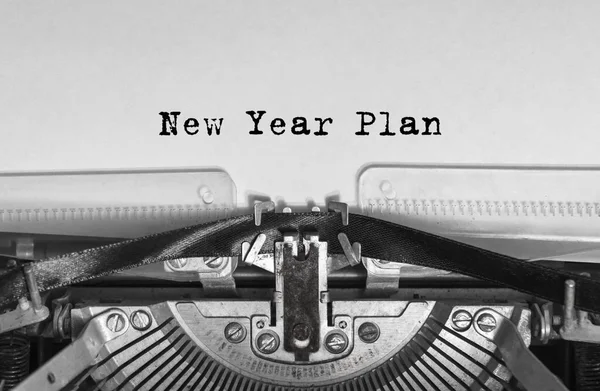 Mensaje Del Plan Año Nuevo Escrito Una Máquina Escribir Vintage Fotos De Stock