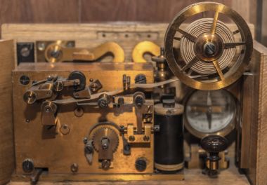 Vintage Morse code. telegraph system. Close-up clipart