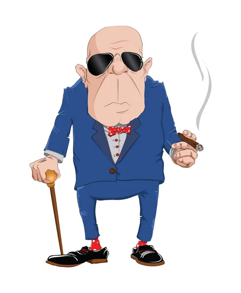 Jefe con cigarro . — Vector de stock