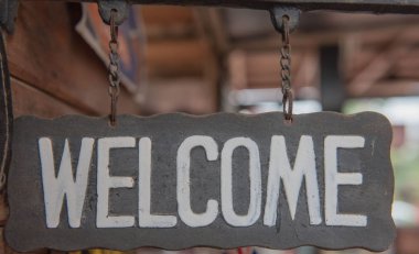 metal etiket ve eski stil, vintage sesi hoş geldiniz.