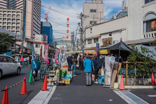 Mercado de Tsukiji Tóquio Japão . — Fotografia de Stock