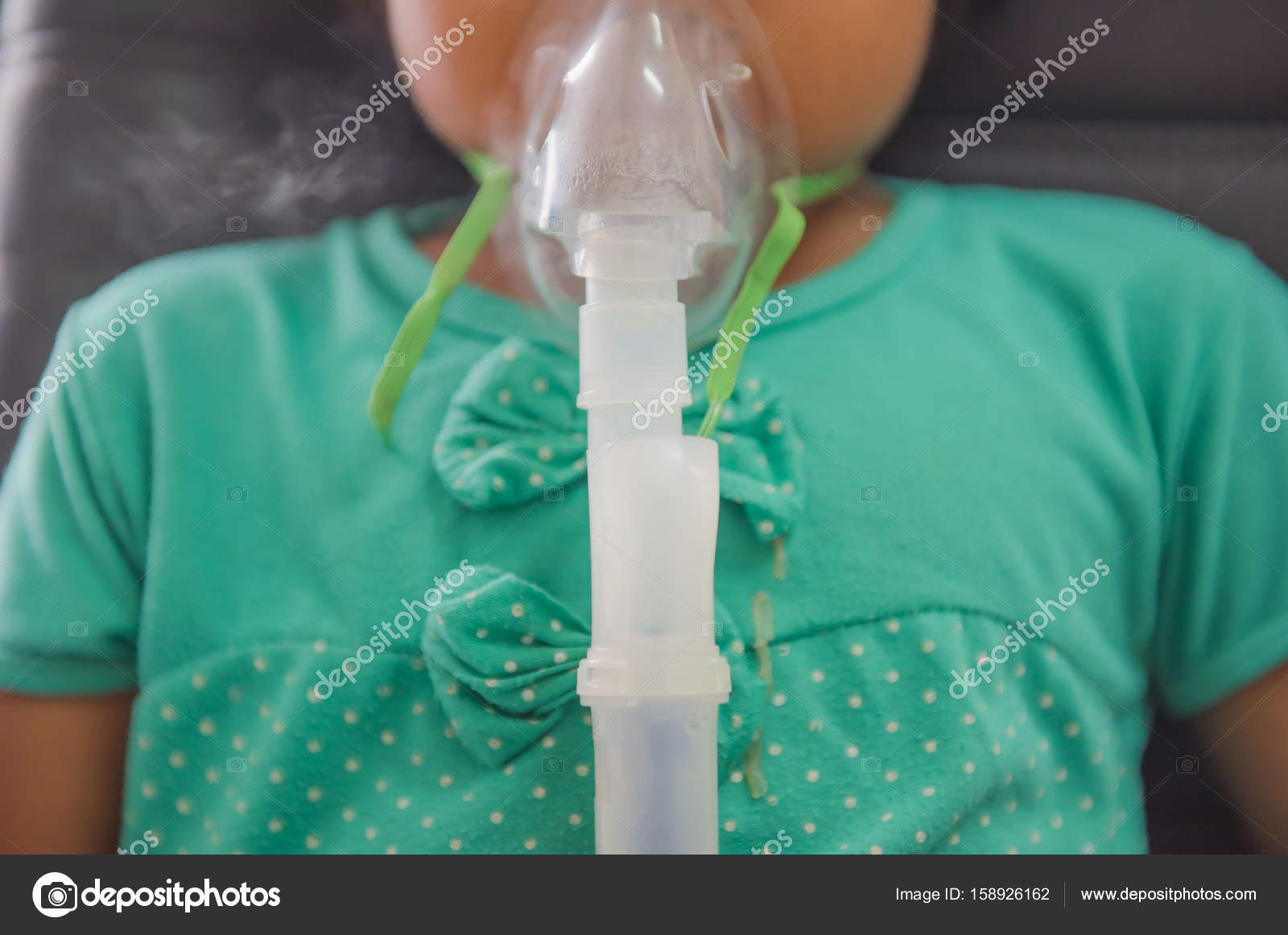 Young Woman Doing Inhalation Nebulizer With Smoke From Oxygen Mask In The Hospital Stock Photo By C Oatautta Gmail Com