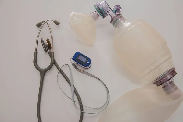 Top view set Medical equipment on a white background — Stock Photo, Image