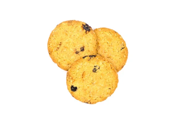 Biscoitos de chocolate isolado no fundo branco — Fotografia de Stock