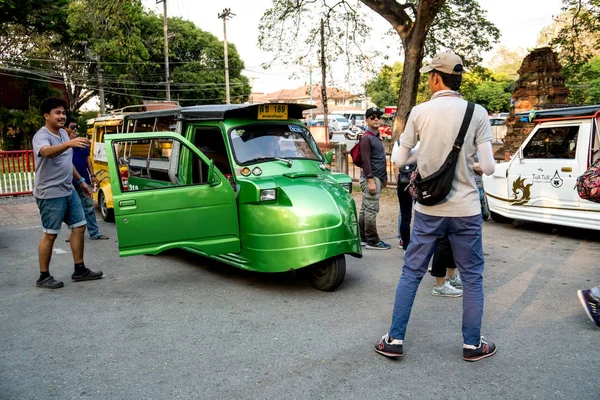 Ayutthaya Thailand Januar 2018 Buntes Tuk Tuk Oder Taxi Mit — Stockfoto