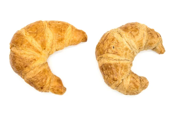 Croissant Fresco Isolado Fundo Branco Closeup Arquivo Com Clipping Path — Fotografia de Stock