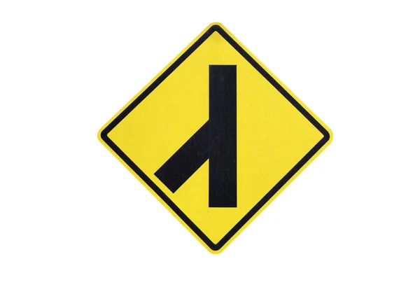 Жовті Дорожні Знаки Три Окремі Ізольовані Білому Тлі Файлу Відсічним — стокове фото