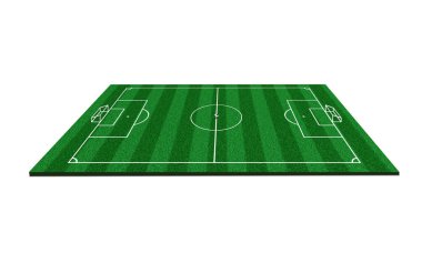 Futbol beyaz arka plan üzerinde izole 3d alan