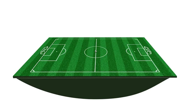 Campo de fútbol 3d aislado sobre fondo blanco —  Fotos de Stock