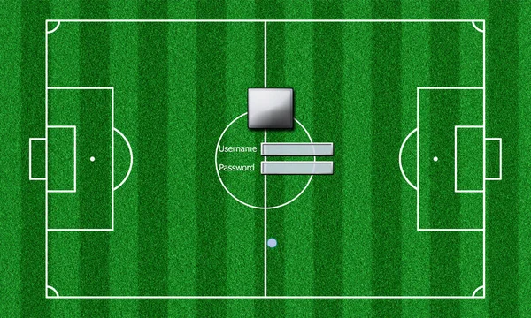 Futebol campo login design — Fotografia de Stock