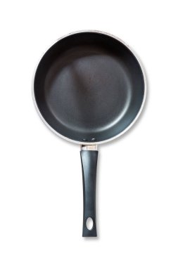 Kızartma tavası beyaz arkaplanda izole