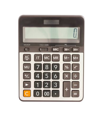 Hesap makinesi beyaz arkaplanda izole edildi