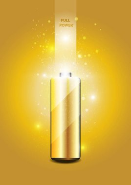 Elektrik pil enerji, illüstrasyon, Altın ışık soyut teknolojik altyapı için bilgisayar grafik Web sitesi internet.