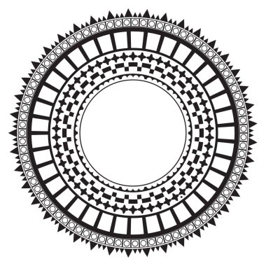 aşiret halk Aztek geometrik desen daire