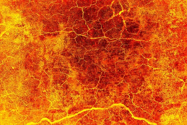 Calor vermelho rachado textura do solo após erupção vulcão — Fotografia de Stock