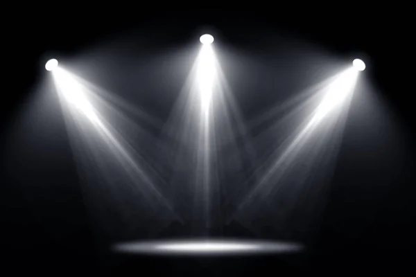 Spotlights light on black background. — Stock Photo, Image