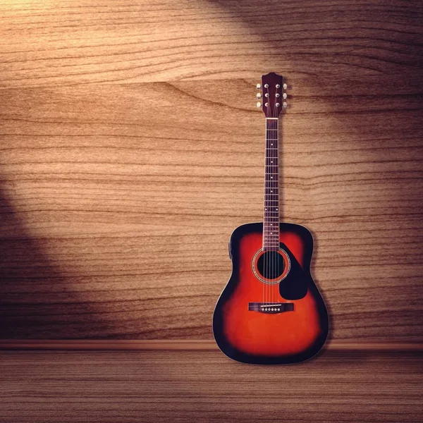 Klasszikus gitár a fa háttér — Stock Fotó