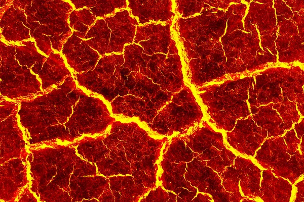 Calor vermelho rachado textura do solo após erupção vulcão — Fotografia de Stock