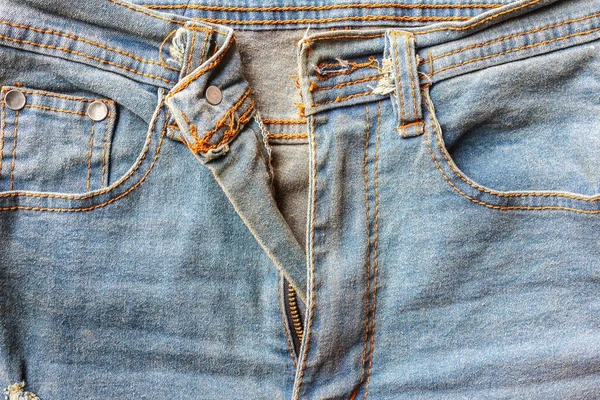 Cremallera vaqueros.Close up jean zipper.Denim textura —  Fotos de Stock