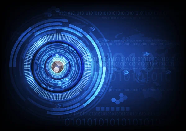 Blue Eye Ball abstrakt Cyber-Zukunftstechnologie Konzept Hintergrund, Illustration. — Stockfoto