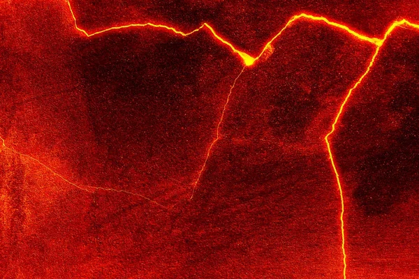 Ciepła czerwony pęknięty tekstury gruntu po erupcji wulkanu — Zdjęcie stockowe