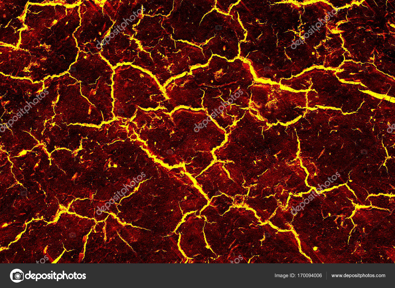 Chaleur rouge fissuré texture du sol après éruption volcan image libre