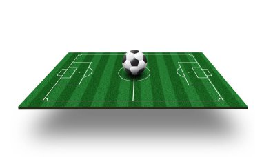 Futbol beyaz arka plan üzerinde izole 3d alan