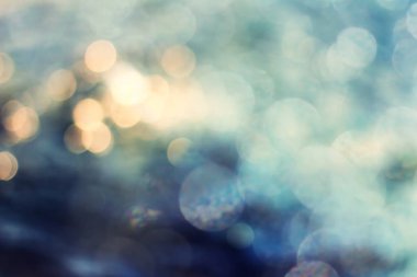 Noel arkaplanı. Bokeh ışıkları ve yıldızları olan zarif soyut arkaplan