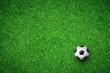 Futbol topu üzerinde çim Üstten Görünüm